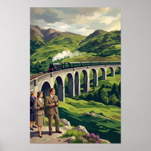 Schotse Hooglanden Vintage Reisposter Schilderacht Poster