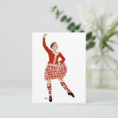 Schotse hooglandendanser in het rood briefkaart (Staand voorkant)