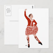 Schotse hooglandendanser in het rood briefkaart (Voorkant / Achterkant)