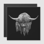 Schotse hooglandenkool in zwart-wit (Voorkant / Achterkant)