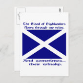 Schotse Hooglander Bloed & Whisky Briefkaart (Voorkant / Achterkant)