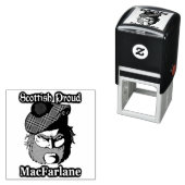 Schotse Hooglander Clan MacFarlane Ink Stamp Zelfinktende Stempel (In situ)