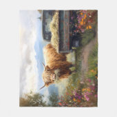 Schotse Hooglander die Hooibalen Eet Fleece Deken (Voorkant)