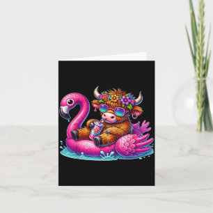 Schotse Hooglander Flamingo ol Drijven Zomer Hawaï Kaart