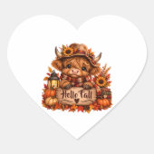 Schotse Hooglander Herfst Sticker (Voorkant)