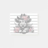 Schotse Hooglander in Hoed met Bloemendecoratie Post-it® Notes (Voorkant)