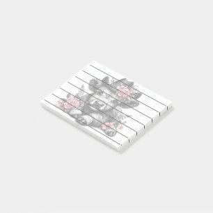 Schotse Hooglander in Hoed met Bloemendecoratie Post-it® Notes