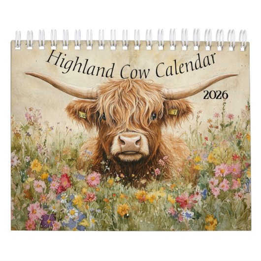 Schotse Hooglander Koe Kalender 2026 (Hoes)