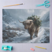 Schotse Hooglander met Wintergroen Tissuepapier (Craft)