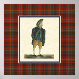 Schotse Hooglander Moozie Tartan Border Poster