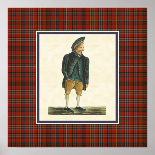  Schotse Hooglander Moozie Tartan Border Poster (Voorkant)