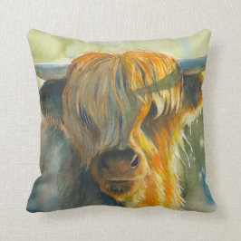 Schotse hooglander waterverf huis decoratie kussen