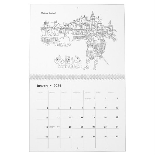 Schotse Hooglanders, kastelen en honden Kalender (Jan 2026)