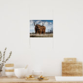 Schotse Hooglanders Koe Poster (Keuken)