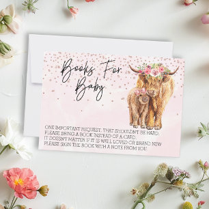Schotse hooglanders roze baby shower boeken baby kaart