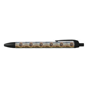 Schotse Hooglandkoe Bagpiper, Blauwe Inkt Pen