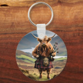 Schotse Hooglandkoe Bagpiper,  Sleutelhanger (Voorkant)