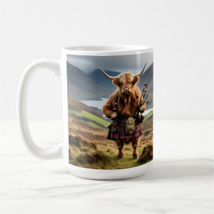 Schotse Hooglandkoe Dudelsackspeler,  Koffiemok