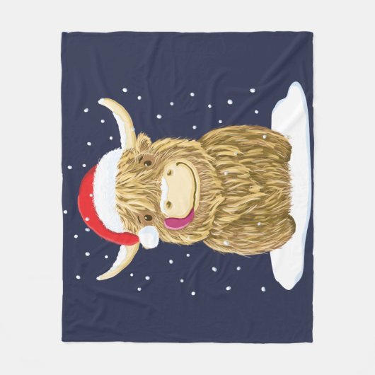 Schotse hooglandkoe in de kerstwinter fleece deken (Voorkant)