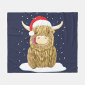 Schotse hooglandkoe in de kerstwinter fleece deken (Voorkant (Horizontaal))