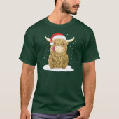 Schotse hooglandkoe in de kerstwinter t-shirt (Voorkant)