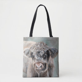 Schotse Hooglandkoe op Groen Tote Bag