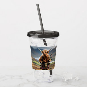Schotse Hooglandrund Dudelsackspeler, Acryl Drinkbeker