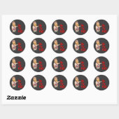 Schotse houding ronde sticker (Vel)