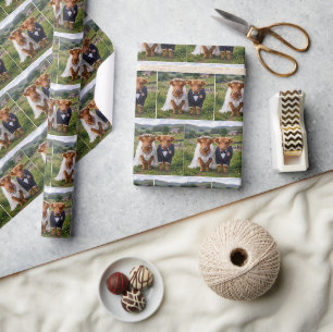 Schotse Huwelijk Hooglandrunderen Cadeaupapier