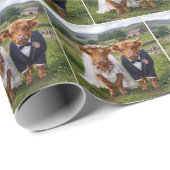 Schotse Huwelijk Hooglandrunderen Cadeaupapier (Rol Hoek)