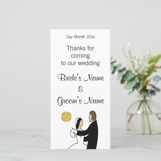 Schotse huwelijksherinneringen, geschenken, giveaw bedankkaart (Staand voorkant)