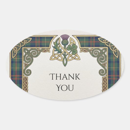 Schotse Ierse Shamrock Distel Bedankt Sticker (Voorkant)