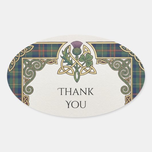 Schotse Ierse Shamrock Distel Bedankt Sticker (Voorkant)