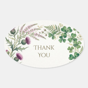 Schotse Ierse Shamrock Distel Bedankt Sticker