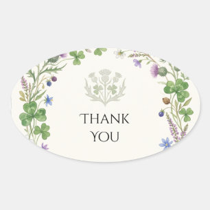 Schotse Ierse Shamrock Distel Bedankt Sticker