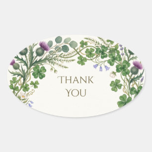 Schotse Ierse Shamrock Distel Bedankt Sticker