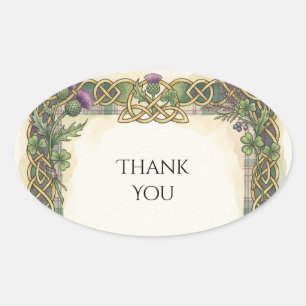 Schotse Ierse Shamrock Distel Dank U Sticker