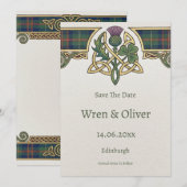 Schotse Ierse Shamrock Distel Save the Date Kaart (Voorkant / Achterkant)