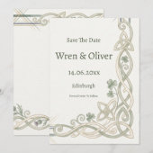 Schotse Ierse Shamrock Distel Save the Date Kaart (Voorkant / Achterkant)