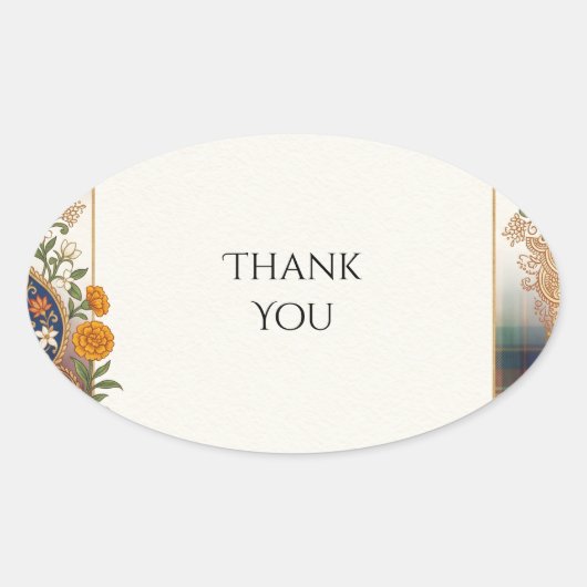 Schotse Indiase Distel Paisley Bedankt Sticker (Voorkant)