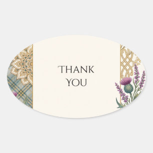 Schotse Indiase Distel Paisley Bedankt Sticker