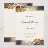 Schotse Indiase Erfgoed Bruiloft Save the Date | T (Voorkant / Achterkant)