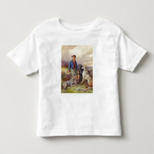 Schotse jongen met wolfhonden in een hoogland land kinder shirts