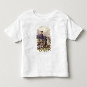 Schotse jongen met wolfhonden in een hoogland land kinder shirts