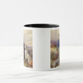 Schotse jongen met wolfhonden in een hoogland land mok (Midden)