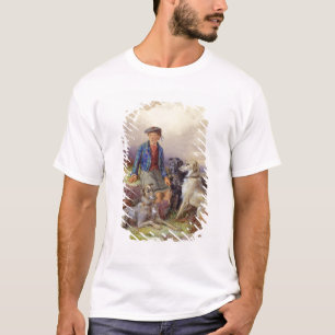 Schotse jongen met wolfhonden in een hoogland land t-shirt