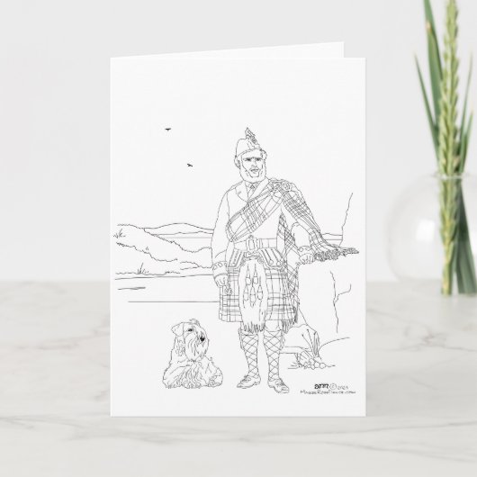 Schotse kaart met Schot in kilt (Voorkant)