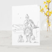 Schotse kaart met Schot in kilt (Gele Bloem)