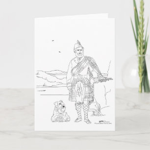 Schotse kaart met Schot in kilt