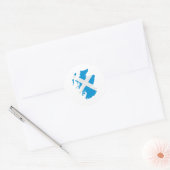 Schotse kaartvlag ronde sticker (Envelop)